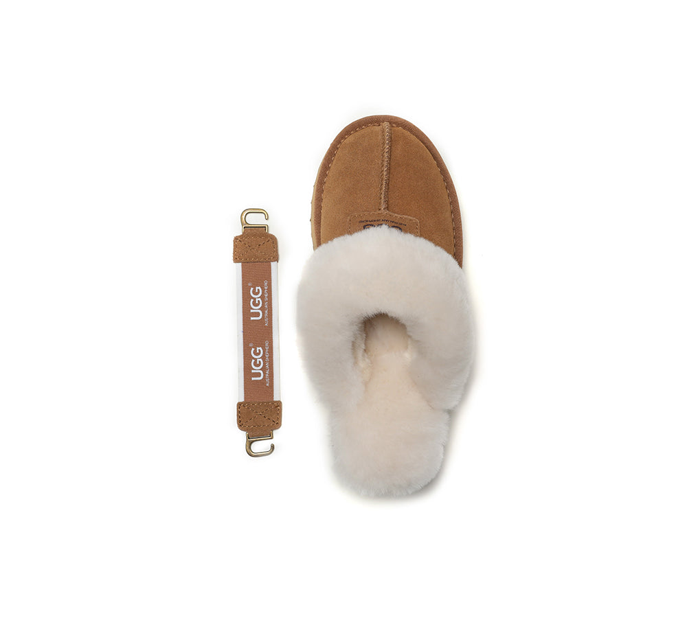 Australian Shepherd UGG Removable Strap Slingback UGG Slipper Women Waffle Platform-Slippers-PEROZ Accessories