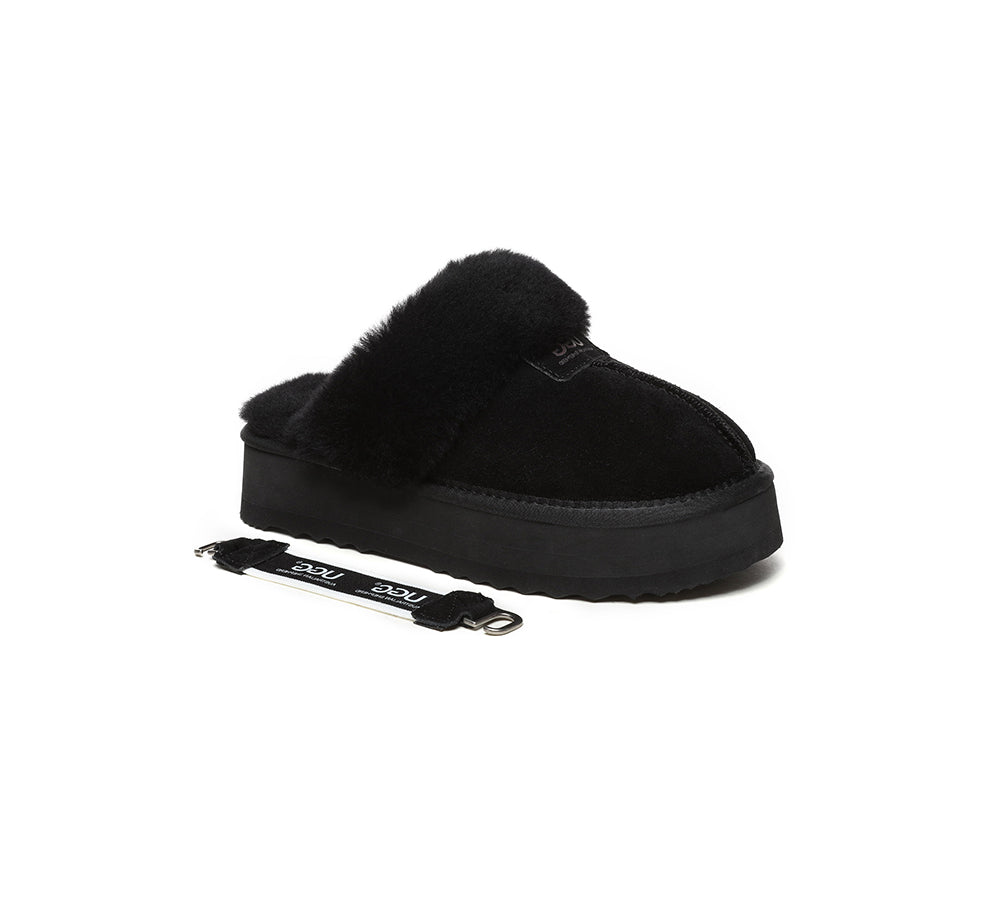 Australian Shepherd UGG Removable Strap Slingback UGG Slipper Women Waffle Platform-Slippers-PEROZ Accessories