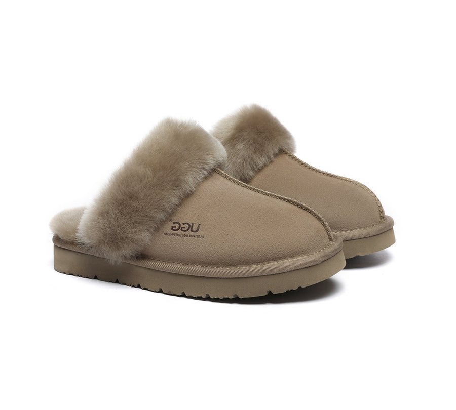 Australian Shepherd UGG Slippers Australia Premium Sheepskin Women Muffin Slipper Special-Slippers-PEROZ Accessories