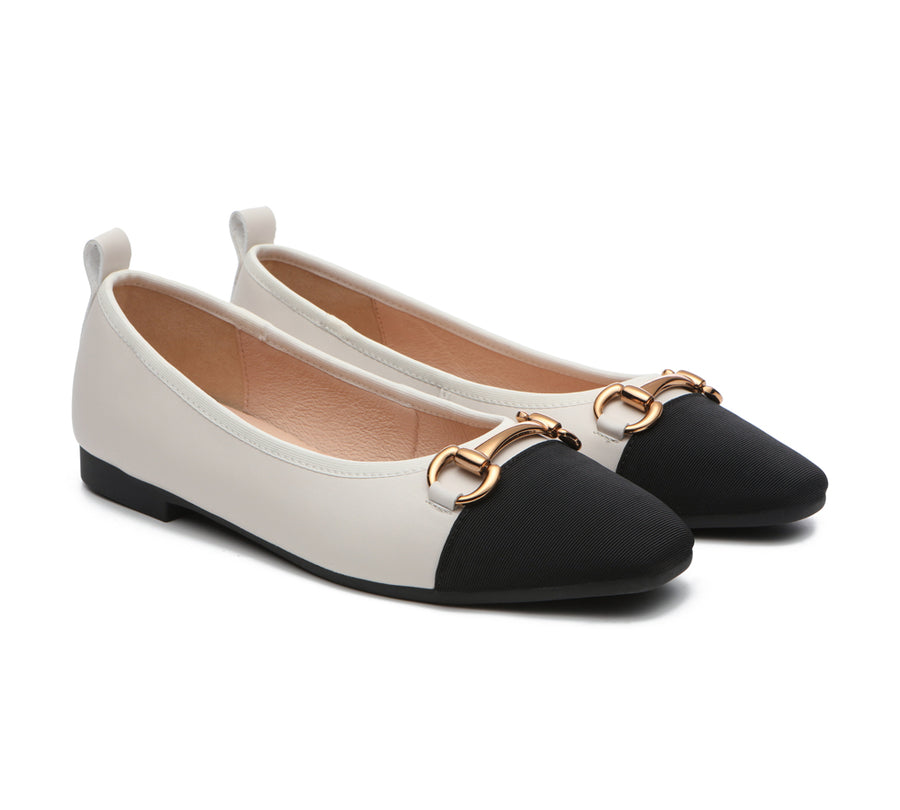 TARRAMARR Ballet Flat with Metal Buckle Decor Women Lilian-Flats-PEROZ Accessories