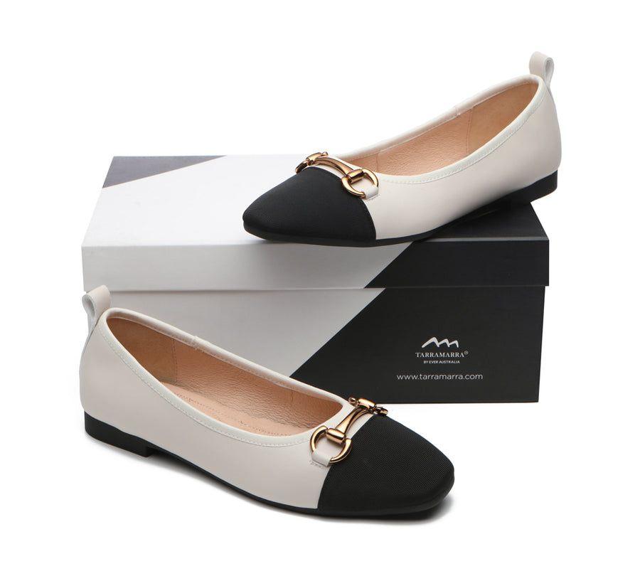 TARRAMARR Ballet Flat with Metal Buckle Decor Women Lilian-Flats-PEROZ Accessories