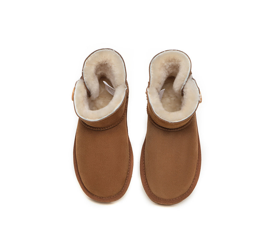 Australian Shepherd Ugg Boots Nolan Kids Mini Button-Kid Boots-PEROZ Accessories