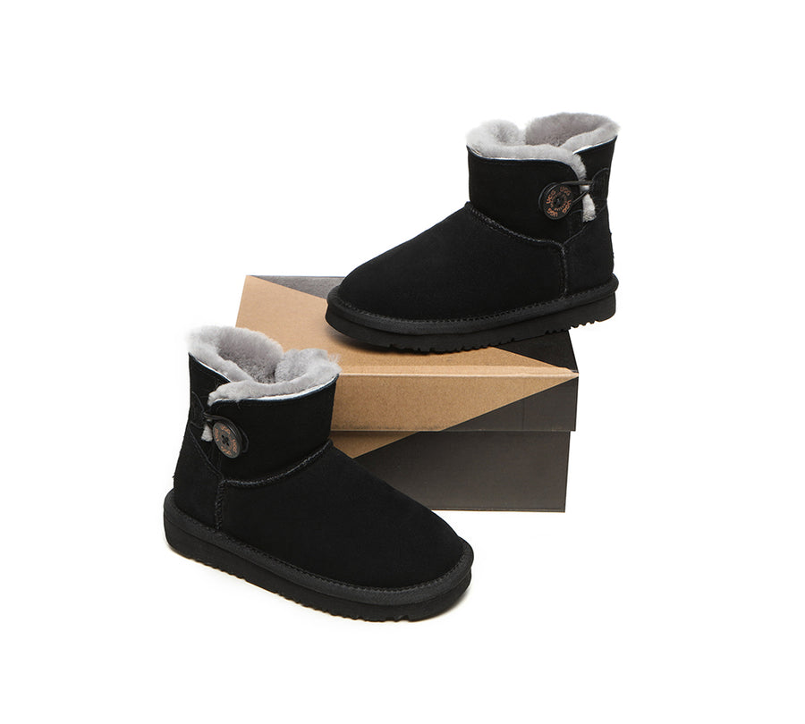 Australian Shepherd Ugg Boots Nolan Kids Mini Button-Kid Boots-PEROZ Accessories