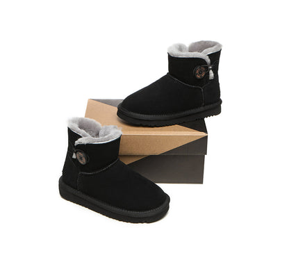 Australian Shepherd Ugg Boots Nolan Kids Mini Button-Kid Boots-PEROZ Accessories