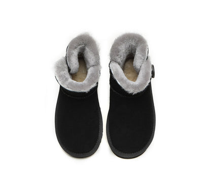 Australian Shepherd Ugg Boots Nolan Kids Mini Button-Kid Boots-PEROZ Accessories