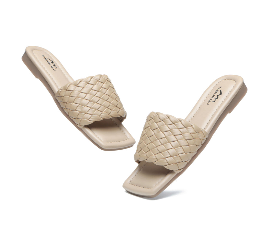 TARRAMARRA Open Toe Woven Flat Sandals Women Taunia-Sandals-PEROZ Accessories