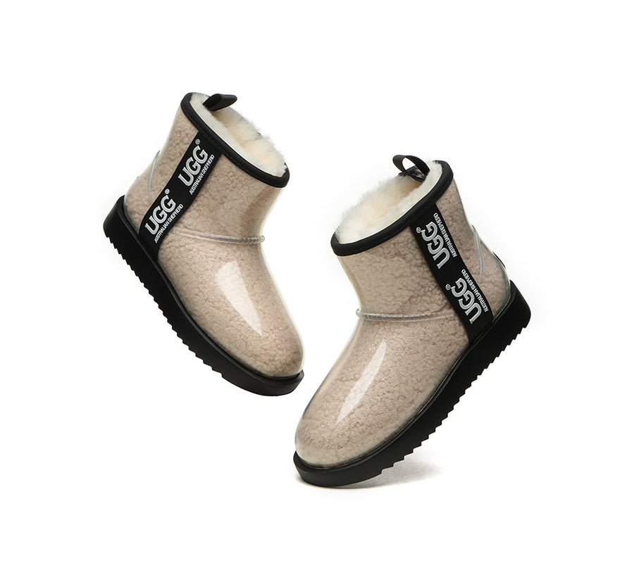 Australian Shepherd UGG Boots Clear Waterproof and Shearling Women Coated Classic-Boots-PEROZ Accessories