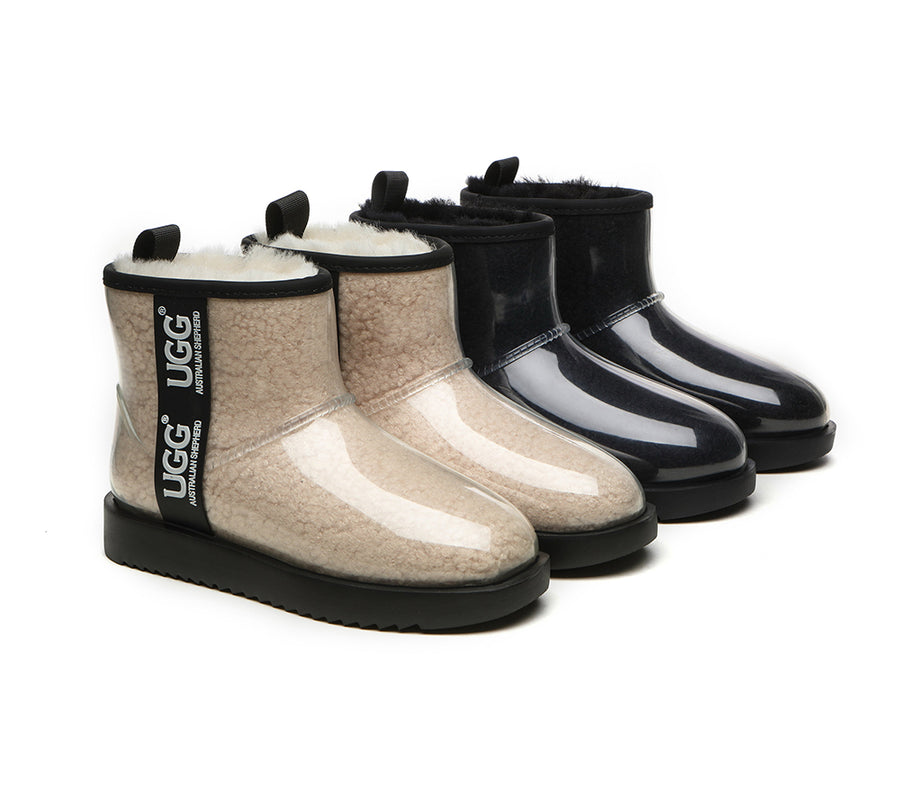 Australian Shepherd UGG Boots Clear Waterproof and Shearling Women Coated Classic-Boots-PEROZ Accessories