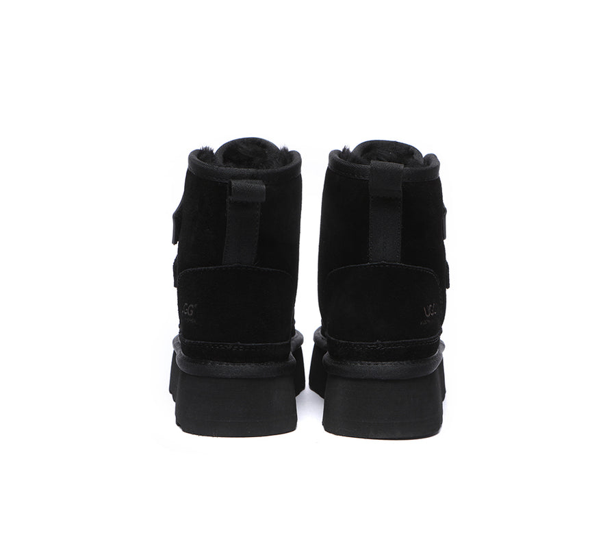Australian Shepherd Hook and Loop Platform Ugg Boots Women Vigour-Boots-PEROZ Accessories