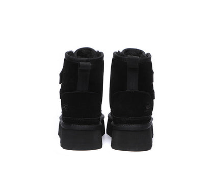 Australian Shepherd Hook and Loop Platform Ugg Boots Women Vigour-Boots-PEROZ Accessories