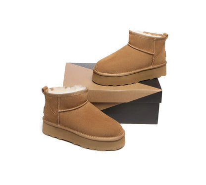Australian Shepherd Ugg Mini Platform Boots Thick Bottom Ronnie-Boots-PEROZ Accessories