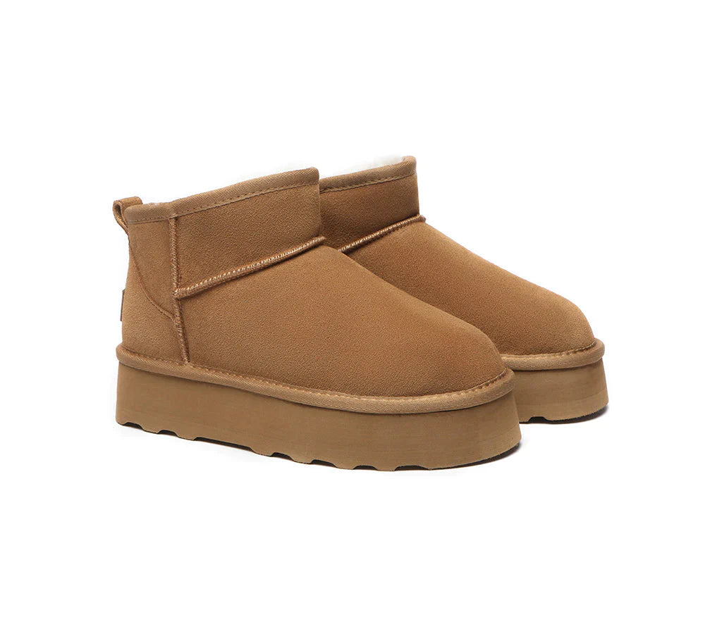 Australian Shepherd Ugg Mini Platform Boots Thick Bottom Ronnie-Boots-PEROZ Accessories