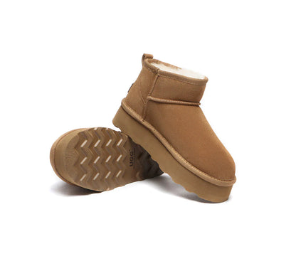 Australian Shepherd Ugg Mini Platform Boots Thick Bottom Ronnie-Boots-PEROZ Accessories