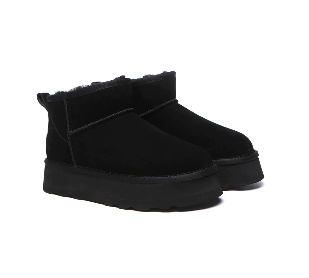 Australian Shepherd Ugg Mini Platform Boots Thick Bottom Ronnie-Boots-PEROZ Accessories