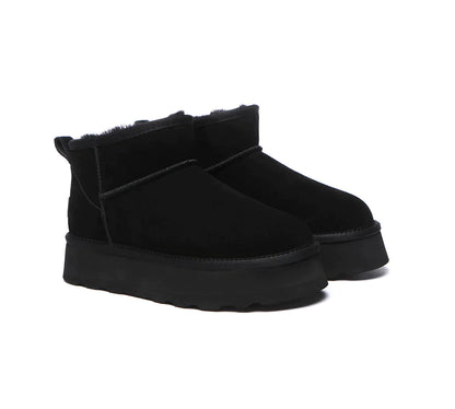 Australian Shepherd Ugg Mini Platform Boots Thick Bottom Ronnie-Boots-PEROZ Accessories