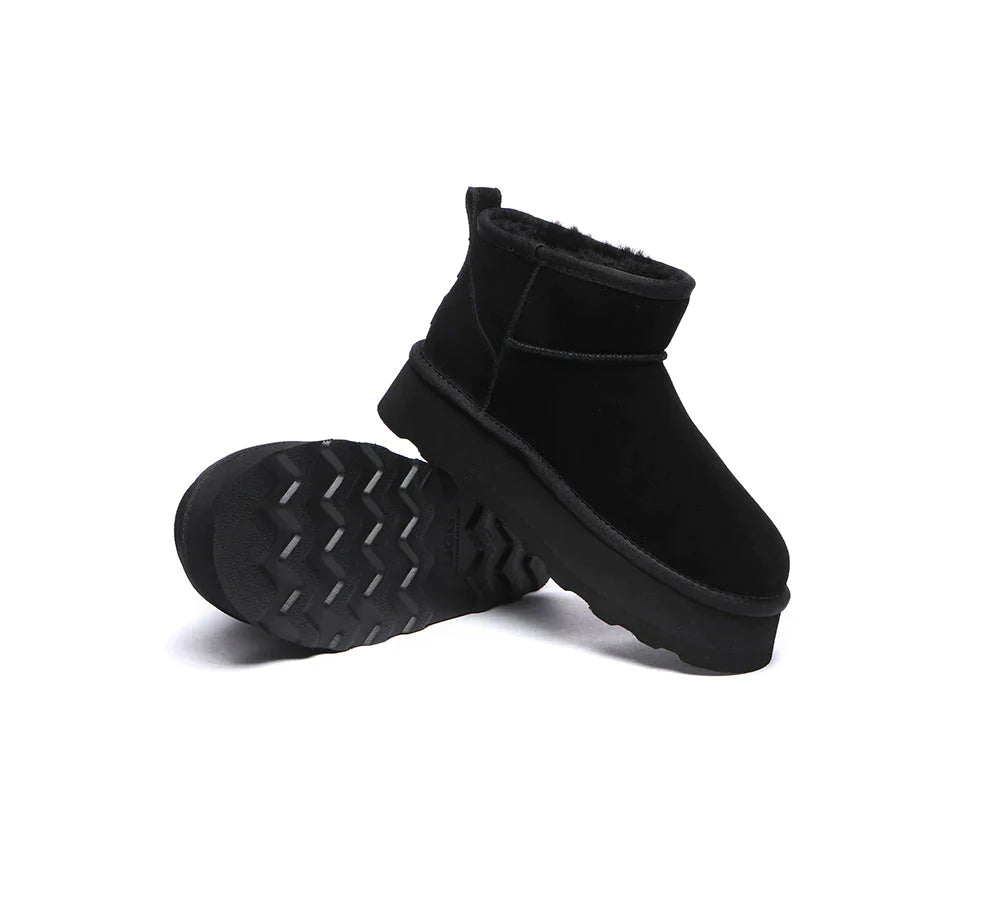 Australian Shepherd Ugg Mini Platform Boots Thick Bottom Ronnie-Boots-PEROZ Accessories