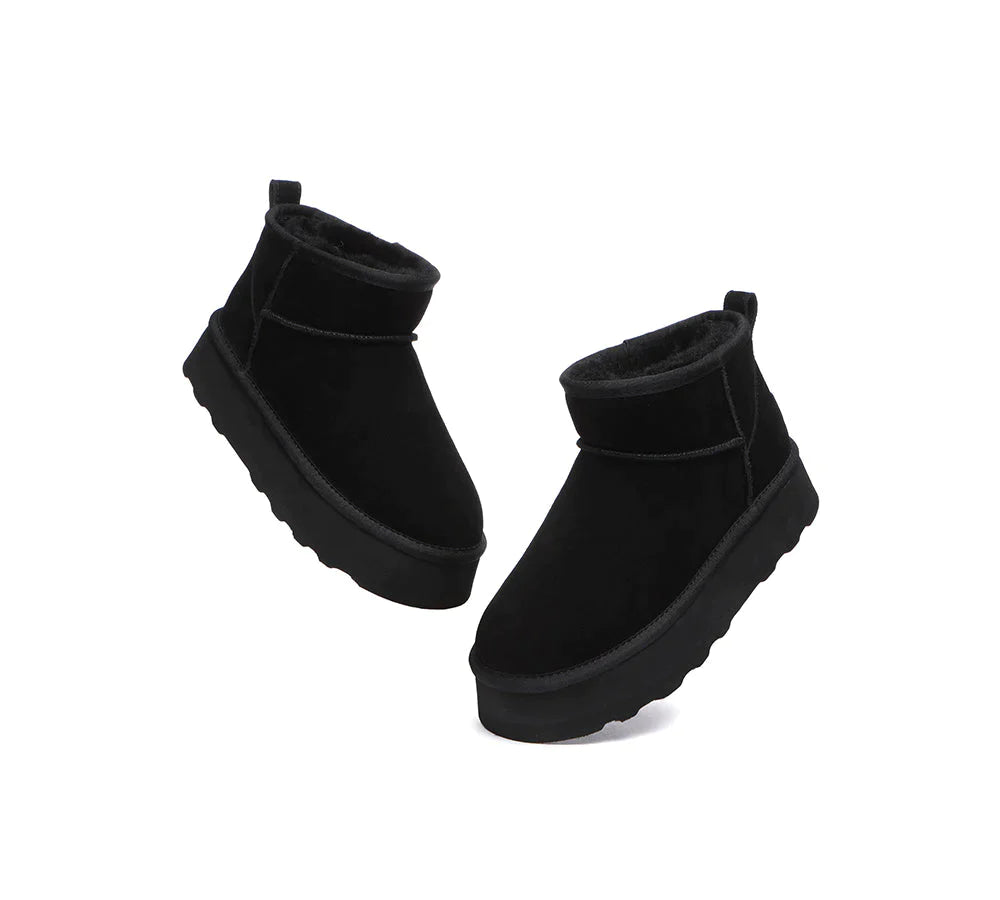 Australian Shepherd Ugg Mini Platform Boots Thick Bottom Ronnie-Boots-PEROZ Accessories