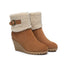 Australian Shepherd Zipper Sheepskin Shearling Wedge Fashion Boots Women Joanna-Boots-PEROZ Accessories