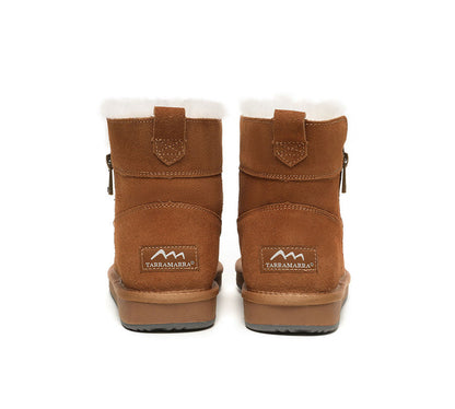 Tarramarra Ankle Sheepskin Zipper Boots Women Malena-Boots-PEROZ Accessories
