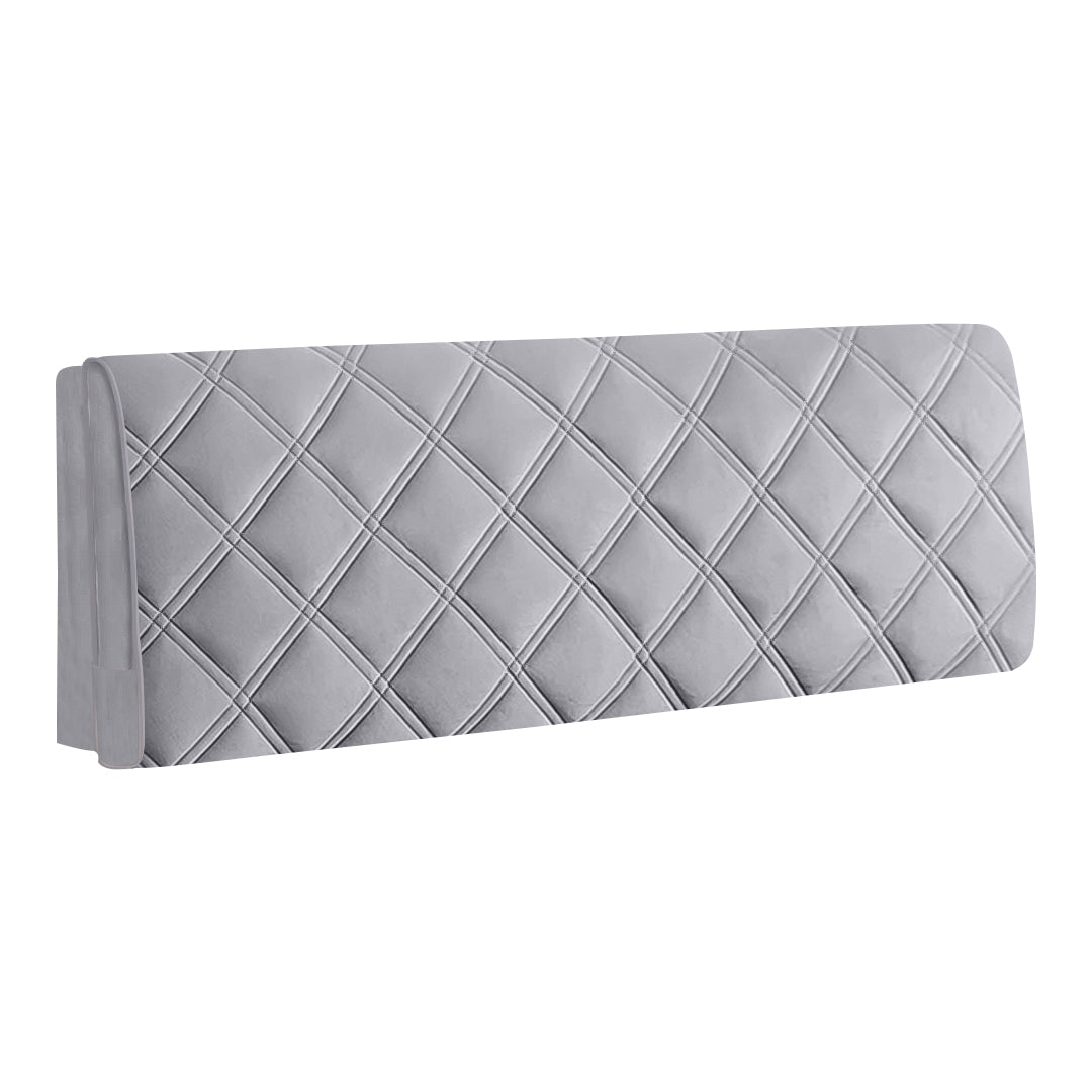 Anyhouz Headboard Cover Dark Gray Criss Cross Pattern Super Soft Smooth Quilted Velvet Bed Back Dust Protector Cover 150x70cm-Bed Headboard-PEROZ Accessories