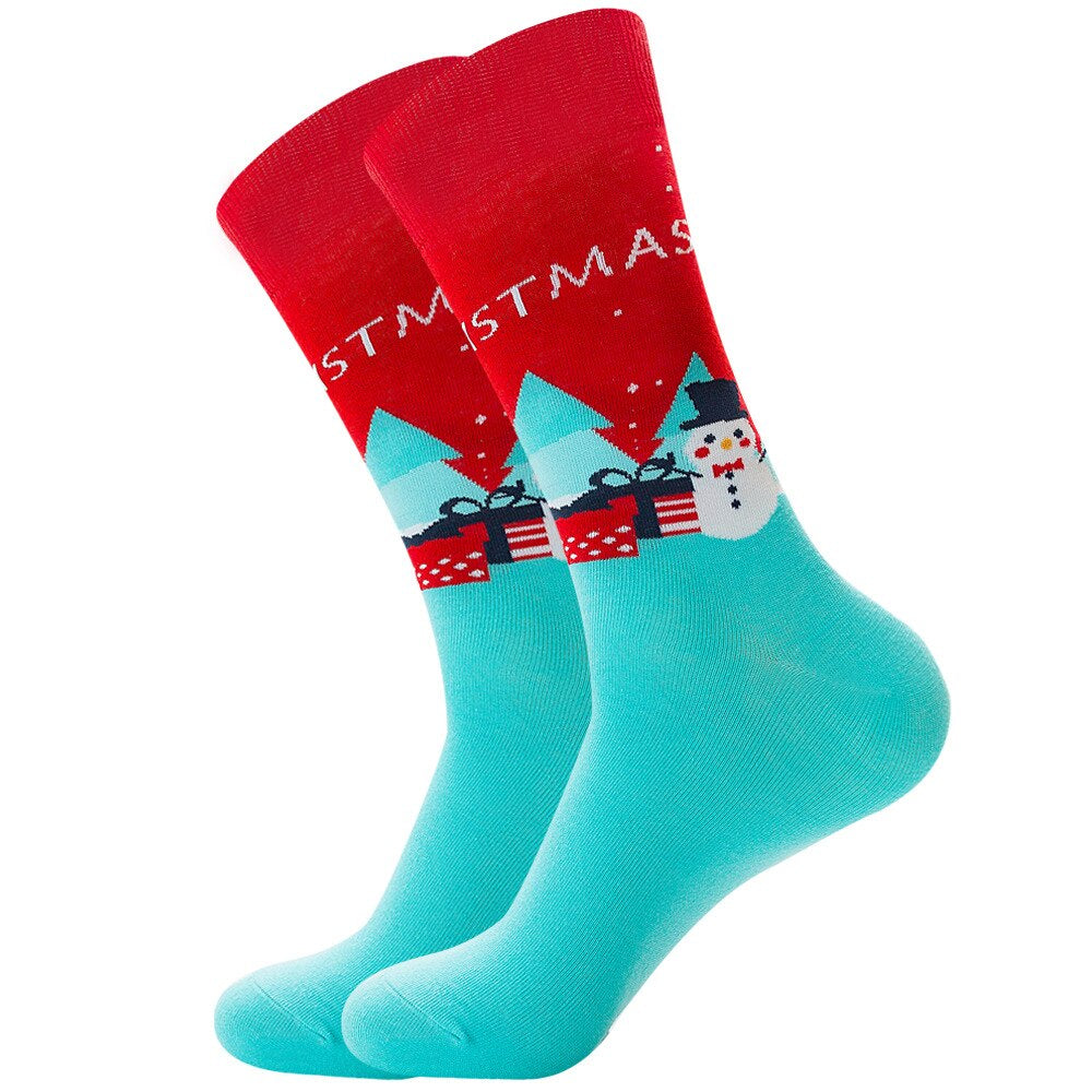 Anysox 5 Pairs Red Blue Size 5-13 Socks Crystal Silk Tide Winter Holiday Design Plus Snowflake Stocking Comfortable To Wear Perfect For Women-Socks-PEROZ Accessories
