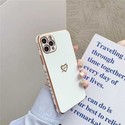 Anymob iPhone Case White Camera Protection Love Heart Side Hearts Shockproof Soft Silicone Cover-Mobile Phone Cases-PEROZ Accessories