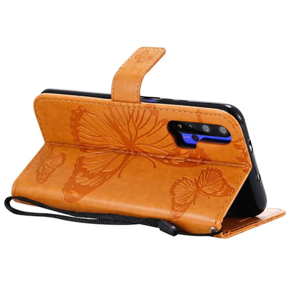 Anymob Huawei Brown Leather Phone Case Butterfly Flip Wallet Cover Protection-Mobile Phone Cases-PEROZ Accessories