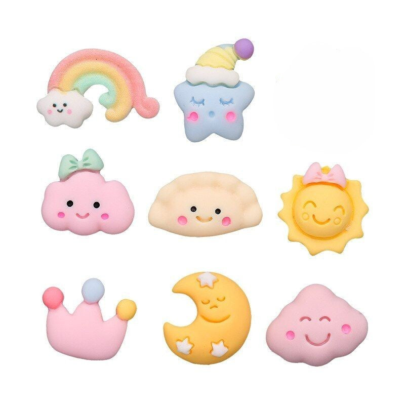 Anykidz 8pcs Weather Design Shoe Charm Accessories Jeans Clogs Pendant Pin Designer Ornament Jibbitz for Crocs-Shoe Charms-PEROZ Accessories