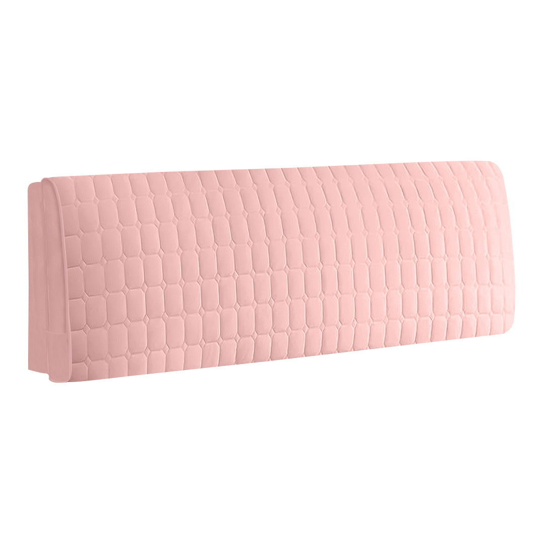 Anyhouz Headboard Cover Pink Cube Pattern Super Soft Smooth Quilted Velvet Bed Back Dust Protector Cover 160x70cm-Bed Headboard-PEROZ Accessories
