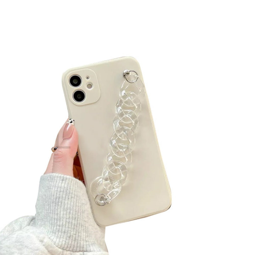 Anymob iPhone Grey And Glass Marble Luxury Bracelet Phone Case For IOS Wrist Chain Silicone Cover Compatible-Mobile Phone Cases-PEROZ Accessories