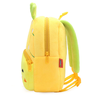 Anykidz 3D Yellow Pineapple Kids School Backpack Cute Cartoon Animal Style Children Toddler Plush Bag Perfect Accessories For Boys and Girls-Backpacks-PEROZ Accessories