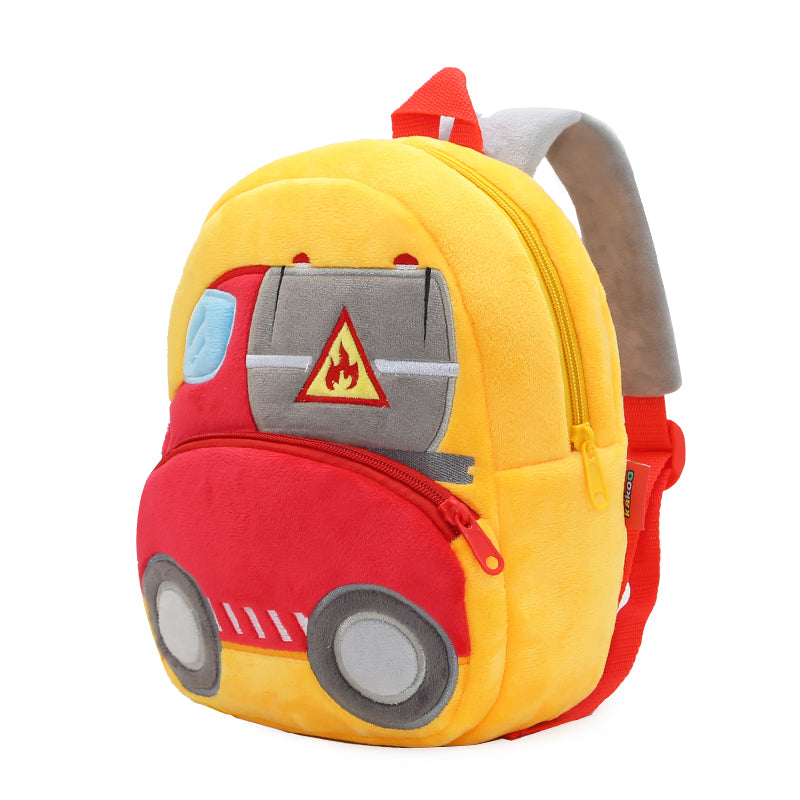 Anykidz 3D Orange Tanker School Backpack Cute Vehicle With Cartoon Designs Children Toddler Plush Bag For Baby Girls and Boys-Backpacks-PEROZ Accessories