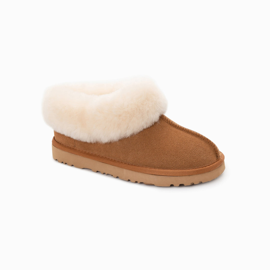 Ugg Slippers Collar Unisex Premium Sheepskin Slippers Suede-Slippers-PEROZ Accessories