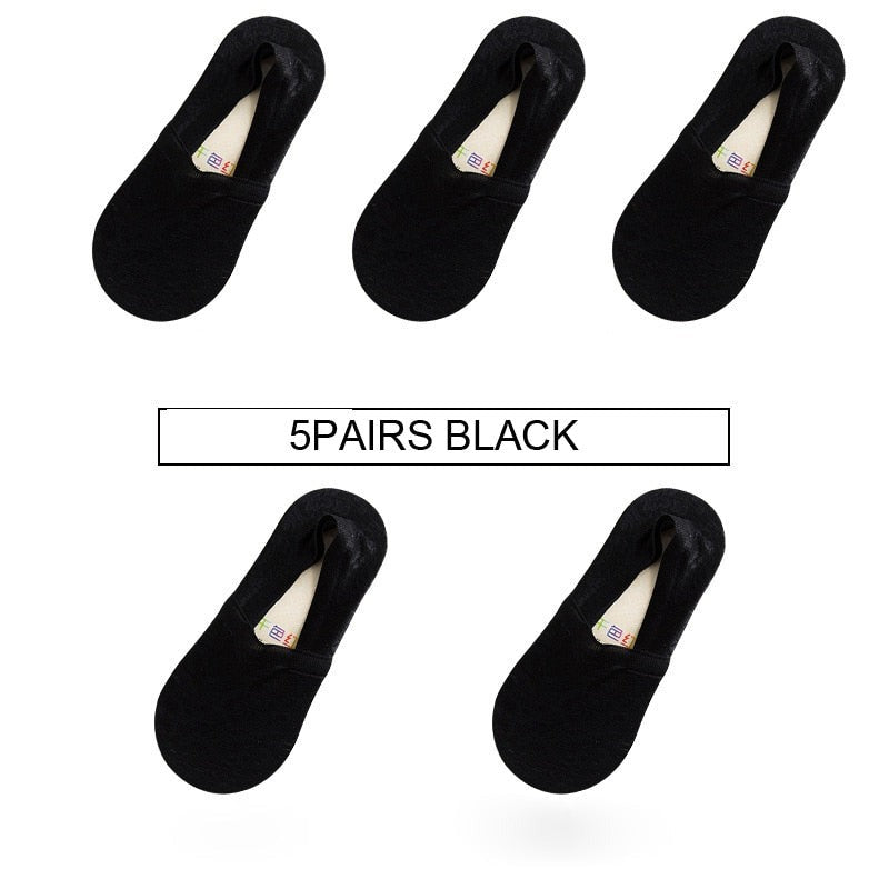 Anysox 5 Pairs Size 5-9 Fashion Socks Lace Flower Style Breathable Antiskid Invisible Ankle Socks for Women Black-Socks-PEROZ Accessories