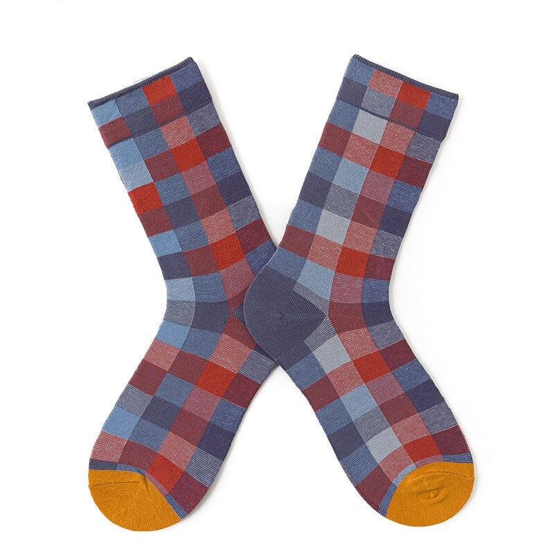 Anysox 5 Pairs Size 5-9 Fashion Socks Combed Cotton Art Abstract Oil Painting Novelty Happy Funny Christmas Gift for Women Checkerd-Socks-PEROZ Accessories