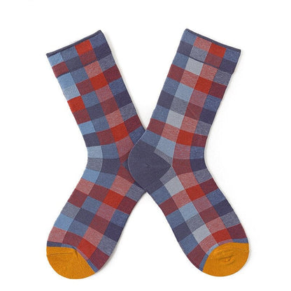Anysox 5 Pairs Size 5-9 Fashion Socks Combed Cotton Art Abstract Oil Painting Novelty Happy Funny Christmas Gift for Women Checkerd-Socks-PEROZ Accessories