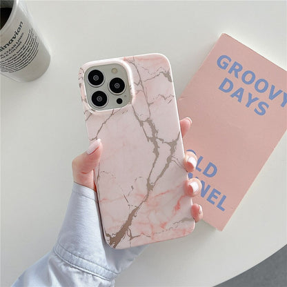 Anymob iPhone Case Pink Marble Soft Silicone Shockproof Back Shell Mobile Cover iPhone 13 11 12 Pro Max XS X XR 7 8 Plus SE 2020 Compatible-Mobile Phone Cases-PEROZ Accessories