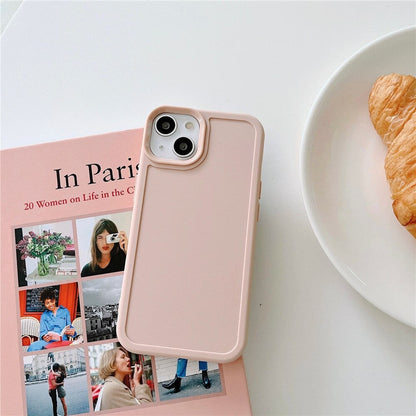 Anymob iPhone Case Peach Solid Candy Color Soft Silicone Bumper Shockproof Cover iPhone 13 11 12 Pro Max XR XS Max X Compatible-Mobile Phone Cases-PEROZ Accessories