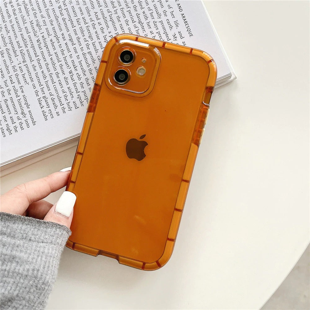 Anymob iPhone Phone Case Apple Mobile Cover Orange Transparent Color Bars Shockproof Soft Silicon Cover iPhone13 Pro Max 11 12 Pro Max X XS Max XR-Mobile Phone Cases-PEROZ Accessories