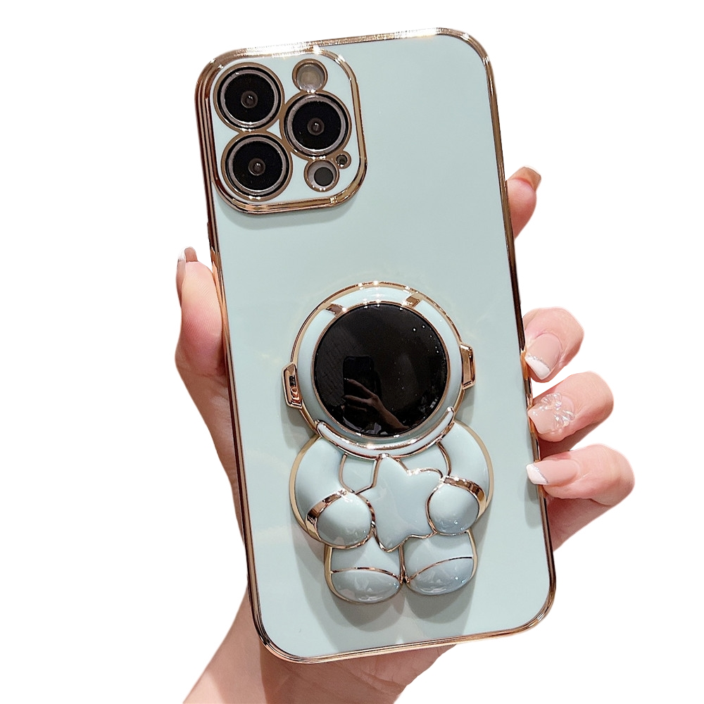 Anymob iPhone Blue Astronaut Folding Stand Case Shockproof Soft Silicone Cover-Mobile Phone Cases-PEROZ Accessories