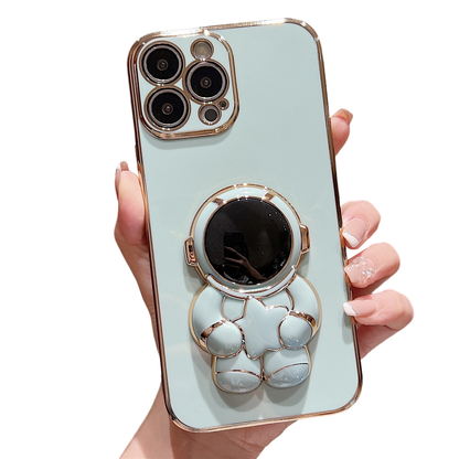Anymob iPhone Blue Astronaut Folding Stand Case Shockproof Soft Silicone Cover-Mobile Phone Cases-PEROZ Accessories