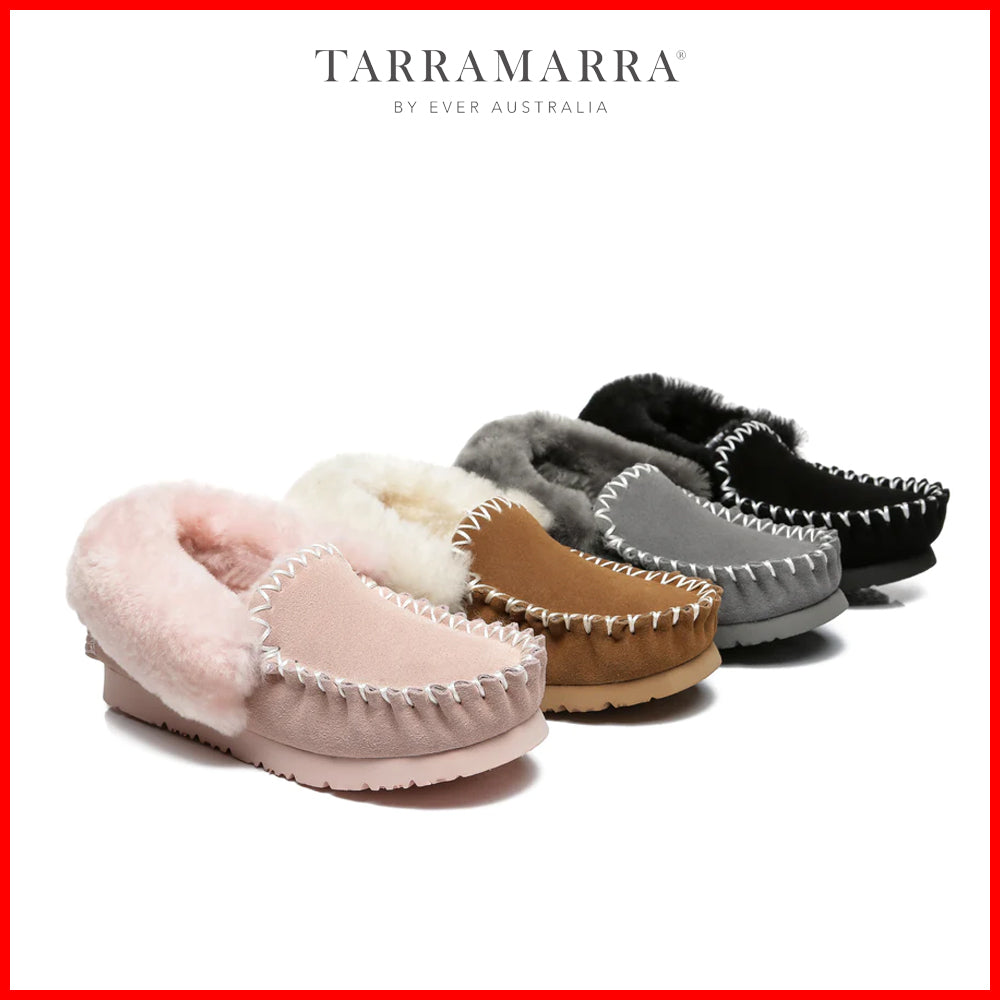 TARRAMARRA Unisex UGG Sheepskin Wool Popo Moccasin Men Women-Loafers &amp; Moccasins-PEROZ Accessories