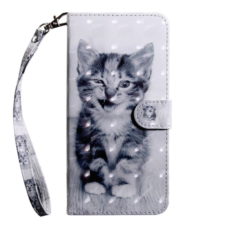 Anymob Xiaomi Redmi Phone Case Black Kitten Leather Flip Wallet Cover-Mobile Phone Cases-PEROZ Accessories