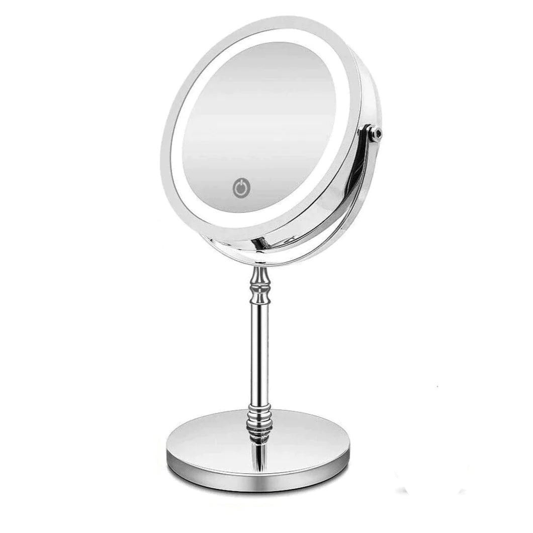 Anyvogue 7in Desktop Wall Mounted Smart LED Makeup Mirror Double Sided Touch Dimming Adjustable 7x Magnification USB Type-Makeup Mirror-PEROZ Accessories