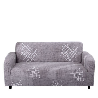 Anyhouz 4 Seater Sofa Cover Solid Light Gray Style and Protection For Living Room Sofa Chair Elastic Stretchable Slipcover-Slipcovers-PEROZ Accessories