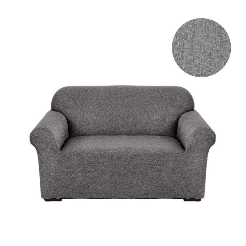 Anyhouz 2 Seater Sofa Cover Solid Gray Style and Protection For Living Room Sofa Chair Elastic Stretchable Slipcover-Slipcovers-PEROZ Accessories