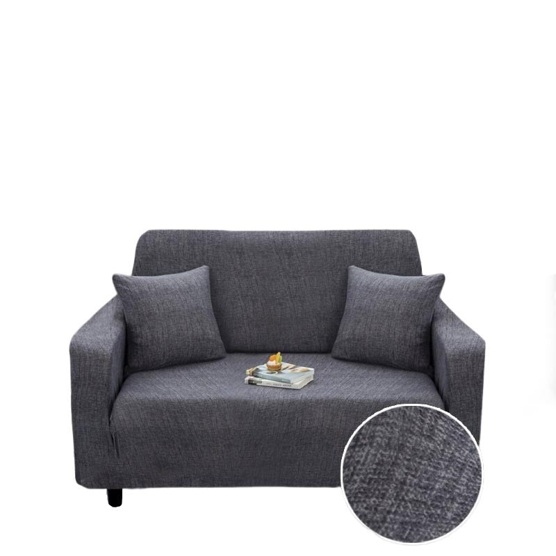 Anyhouz 2 Seater Sofa Cover Plain Gray Style and Protection For Living Room Sofa Chair Elastic Stretchable Slipcover-Slipcovers-PEROZ Accessories