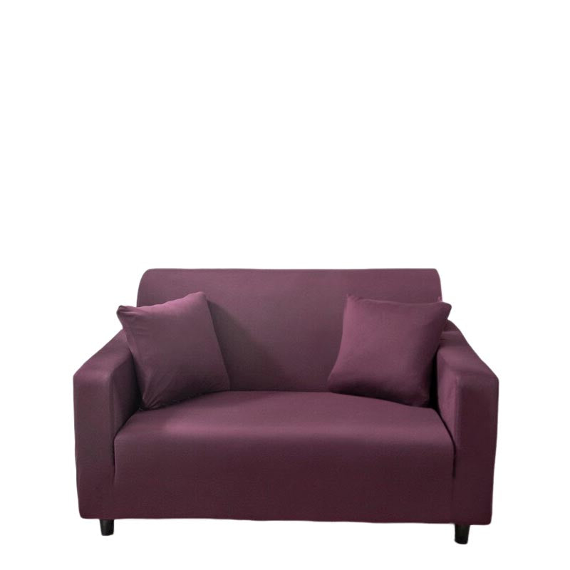 Anyhouz 2 Seater Sofa Cover Plain Bean Paste Red Style and Protection For Living Room Sofa Chair Elastic Stretchable Slipcover-Slipcovers-PEROZ Accessories