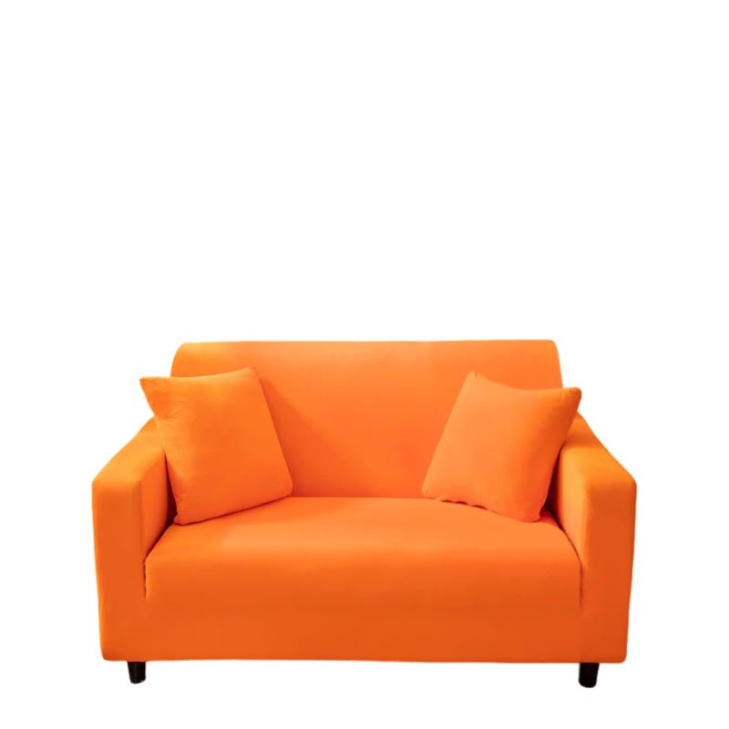 Anyhouz 2 Seater Sofa Cover Plain Orange Style and Protection For Living Room Sofa Chair Elastic Stretchable Slipcover-Slipcovers-PEROZ Accessories
