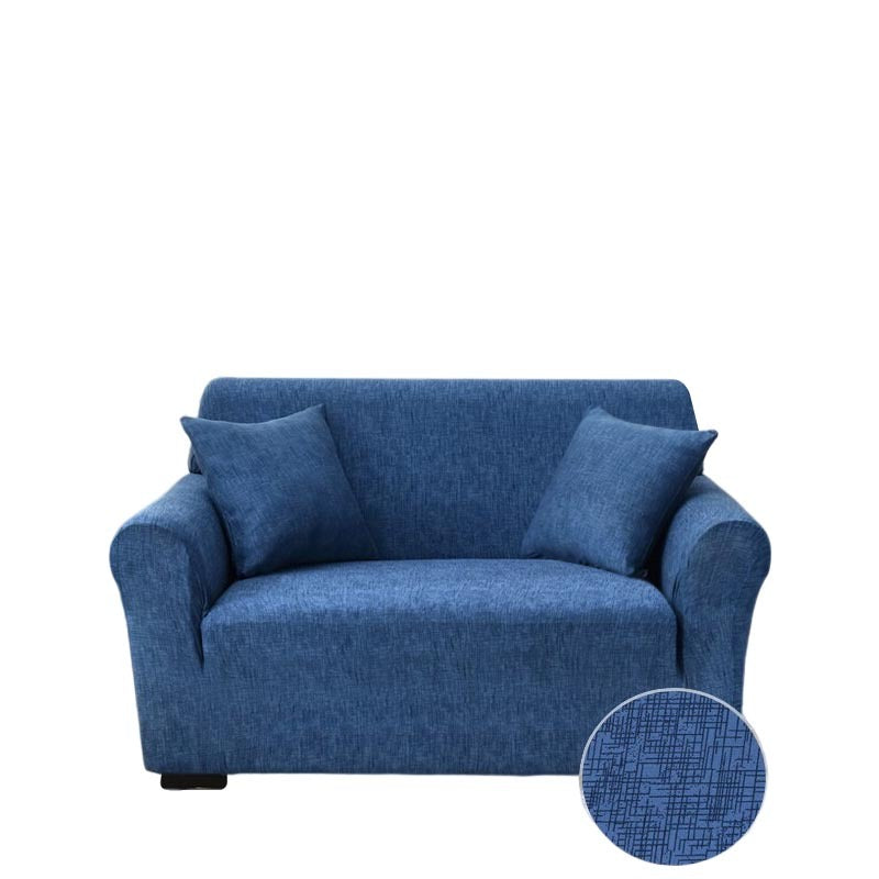 Anyhouz 2 Seater Sofa Cover Plain Blue Style and Protection For Living Room Sofa Chair Elastic Stretchable Slipcover-Slipcovers-PEROZ Accessories